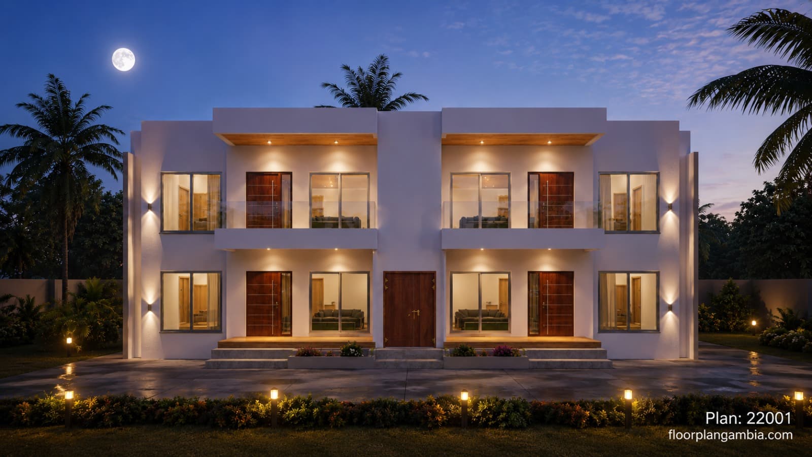 Twin 2-Bedroom Apartment Block